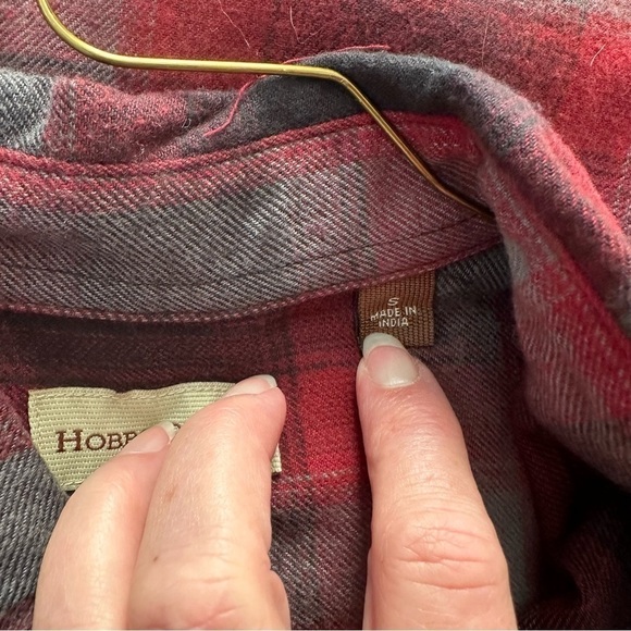 Hobbs Creek Shirt Ombre Cotton Plaid Flannel Button Down Red & Gray Size S - Picture 7 of 11